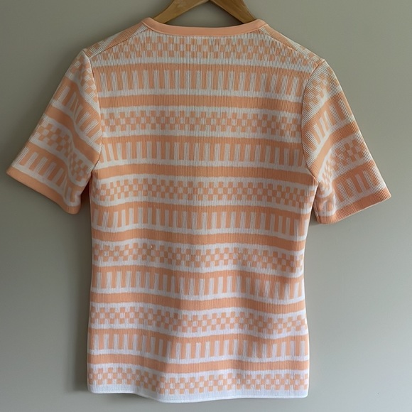 Vintage Atomic Retro Print Pastel Button Front Blouse - Picture 3 of 10